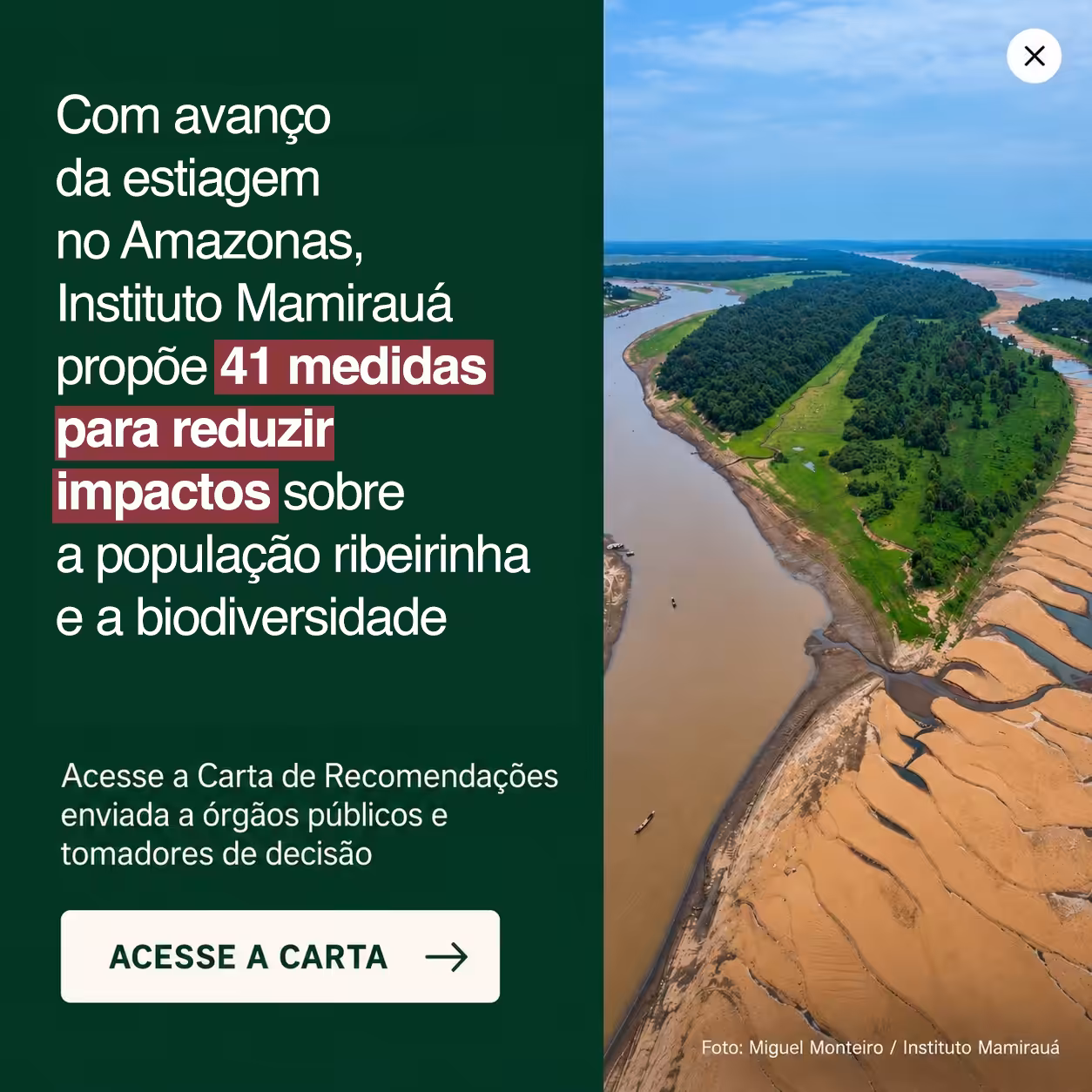 Recomendações para a seca 2026 — Instituto Mamirauá. Clique para abrir o documento.